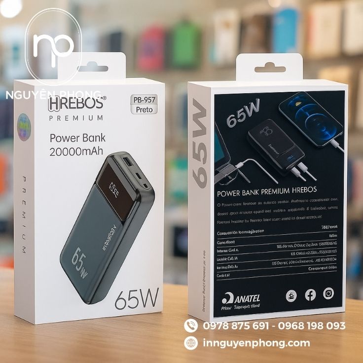 Mẫu hộp giấy đựng sạc dự phòng chất lượng 